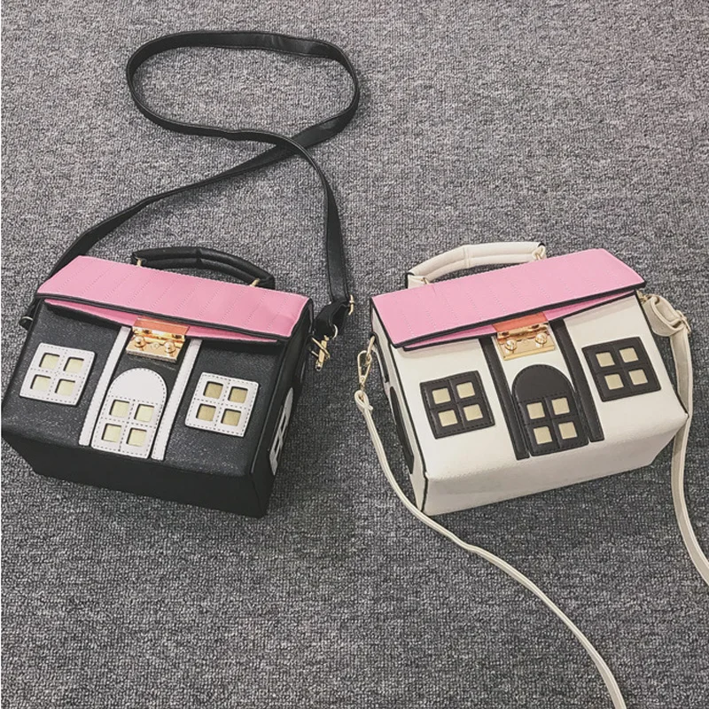 

Fashion Women Luxury Handbags Cute House Style Shoulder Bag Creative Cross-body Bag Female PU Leather Purse