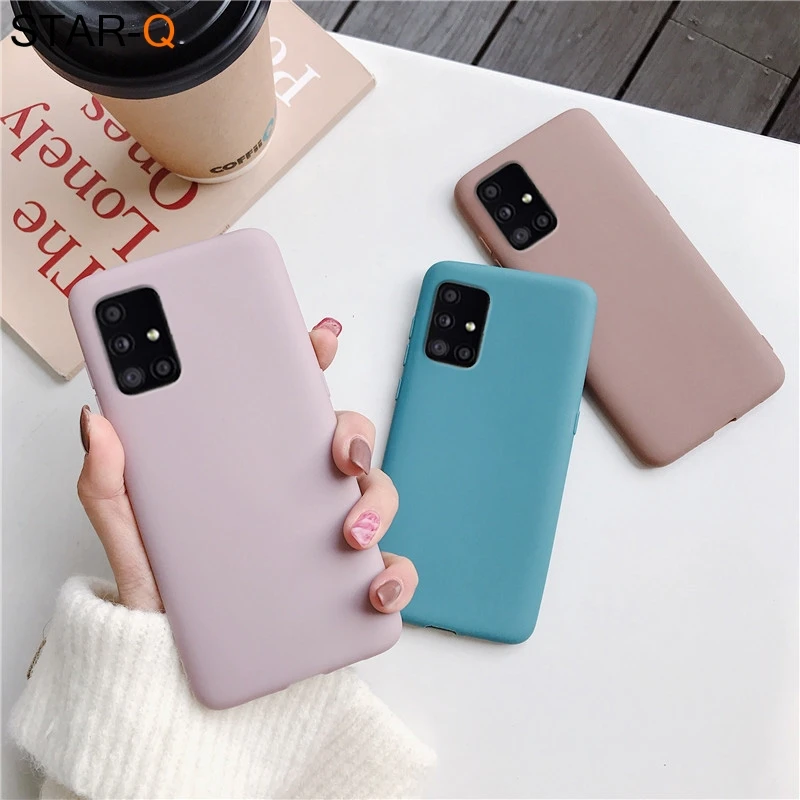 candy color silicone phone case for samsung galaxy a51 a71 5g a31 a11 a41 m51 m31 a21s a91 a81 a01 matte soft tpu cover free global shipping