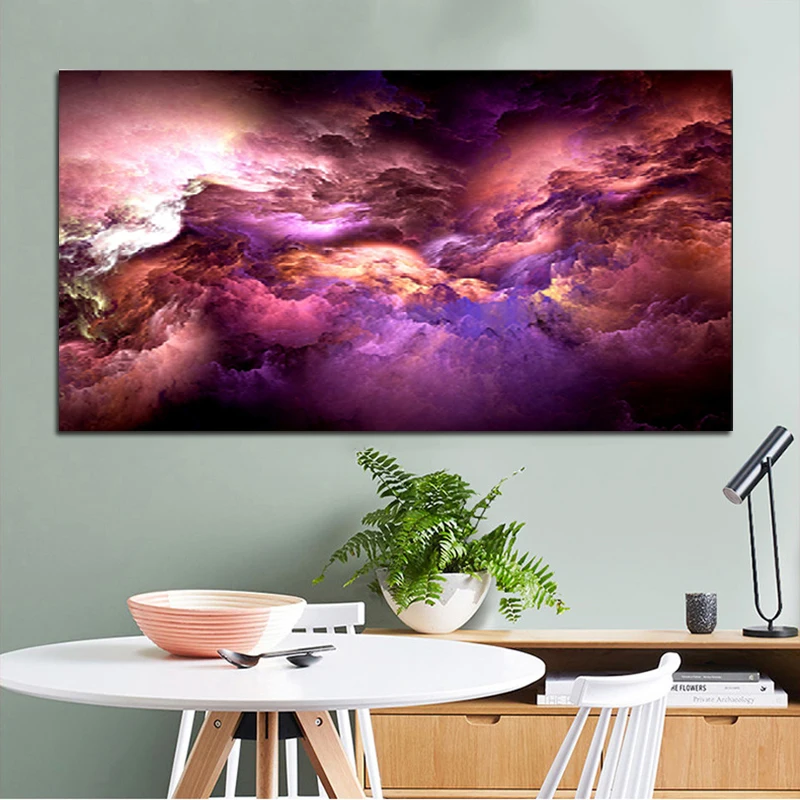 

SELFLESSLY Wall Art Abstract Colorful Clouds Canvas Painting For Living Room Modern Art Prints Poster Decorative Pictures