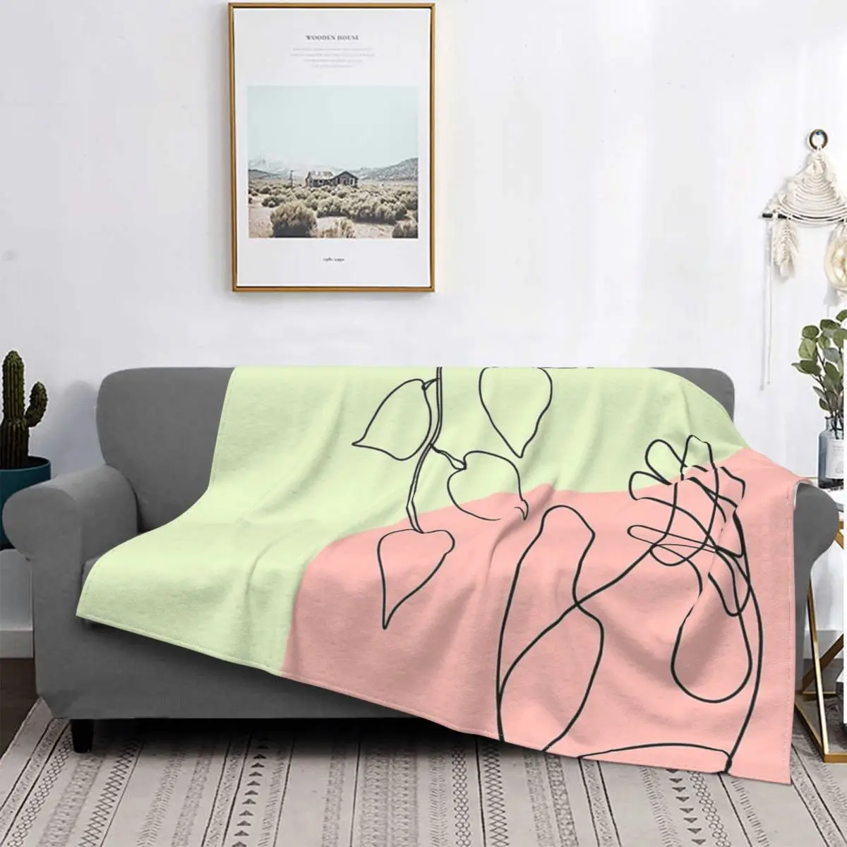 

No daña-Manta Art de Line minimalista, colcha, edredones a cuadros, toalla, manta de muselina, manta для детей