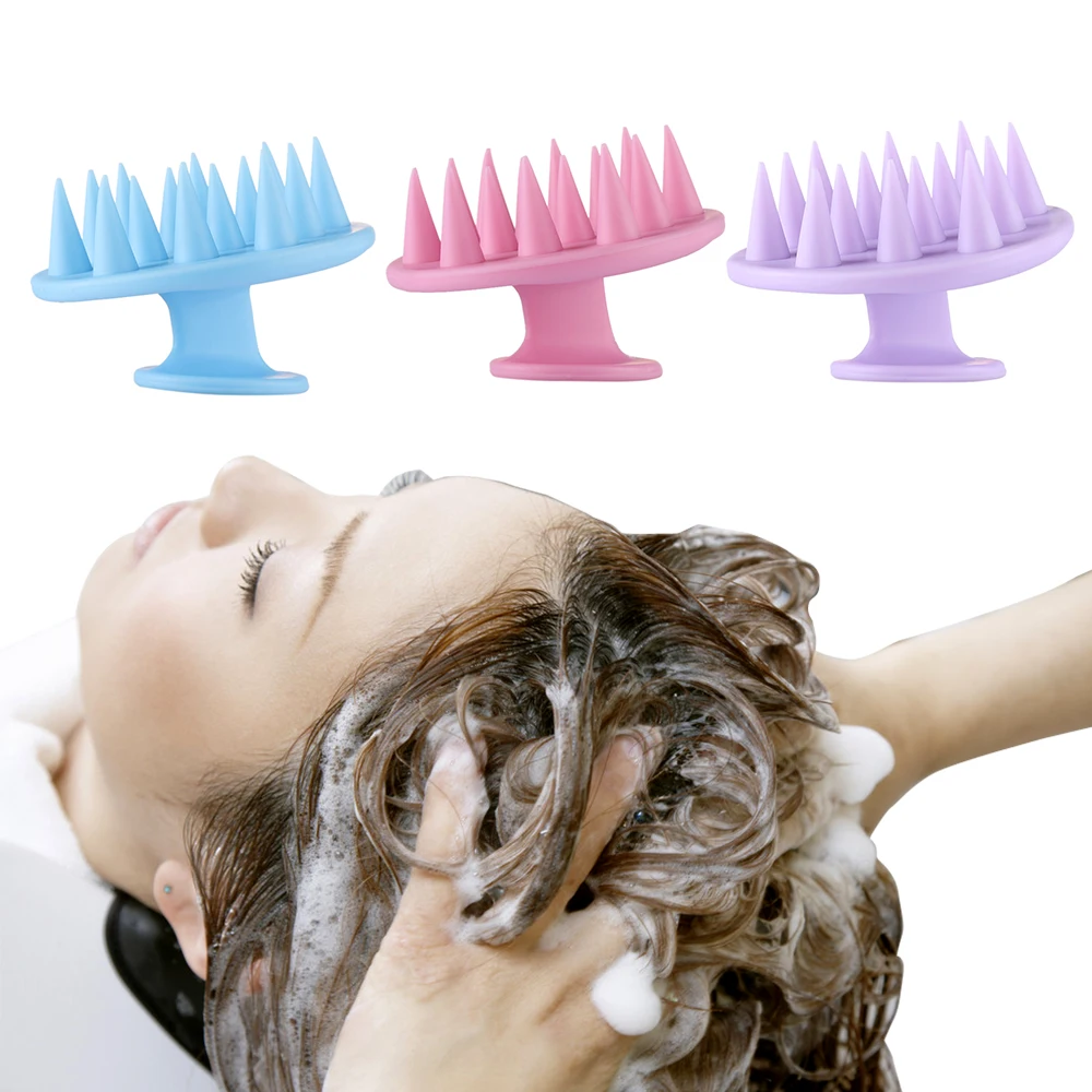 

Pure Silicone Shampoo Brush, Massage Comb, Scalp Spa Weight Loss Bath Brush Foaming Soft Brush Mini Wide Tooth Styling Comb