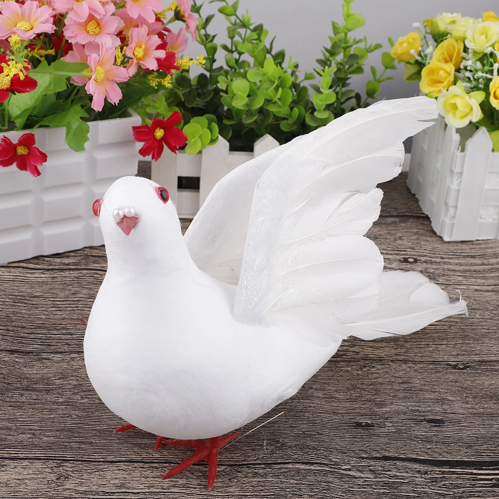 Имитация белого поролона реалистичные искусственные перьи мини птицы с
