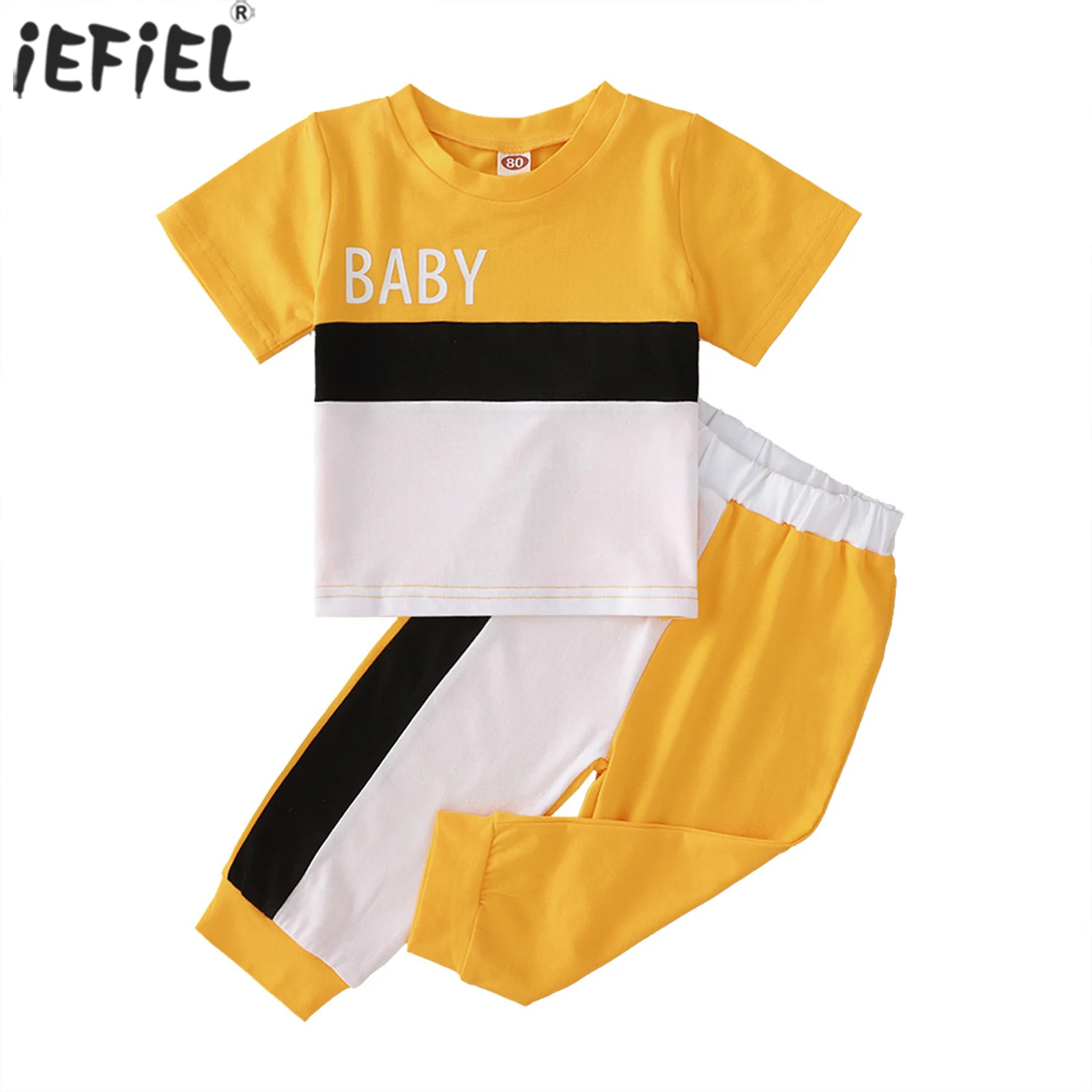 

2Pcs Children Baby Toddler Boy Girl Clothing Set Contrast Color Tops Pants for Girls Kids Clothes Girls Sportwear Tracksuits Set