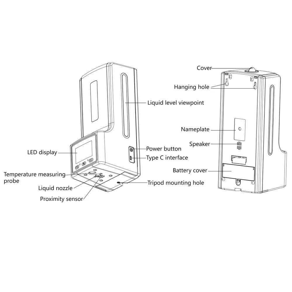 Автоматический дозатор для мыла K9 Plus K9X устройство измерения температуры рук с