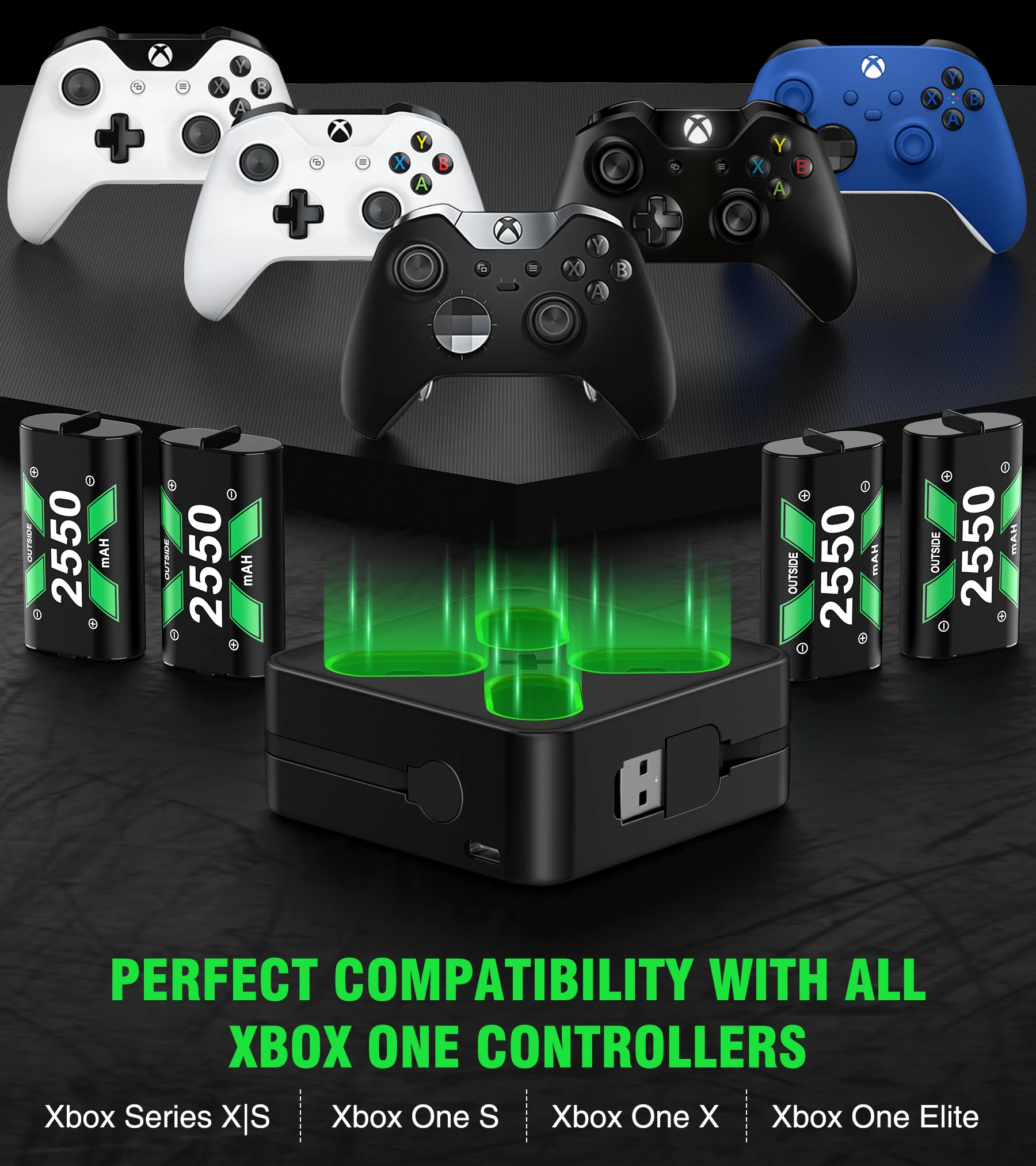 Зарядная док-станция для контроллеров Xbox серии X/Xbox S зарядное устройство с 4