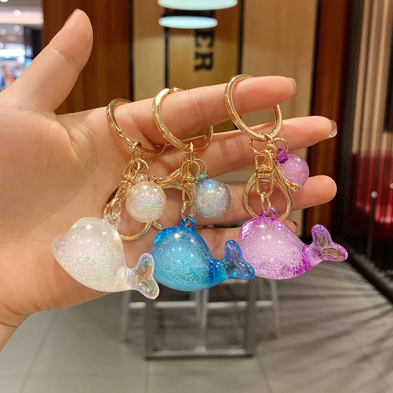 

Little Dolphin Keychain Pendant Cute Cartoon Doll Keyring Car Key Chain Female Bag Creative Small Gift
