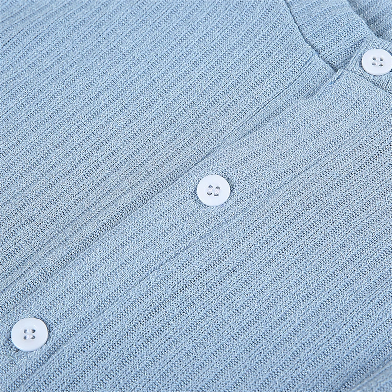 2019 Новый женский длинный рукав Повседневное вязаный свитер Одноцветный синий