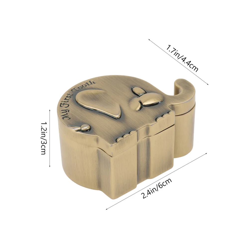 

1 Pair of Decorative Baby Teeth Boxes Elephant Shaped Collection Case for Baby