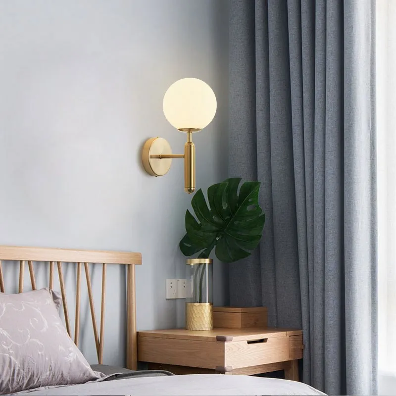 Светодиодный настенный светильник золотого/черного цвета для спальни настенное