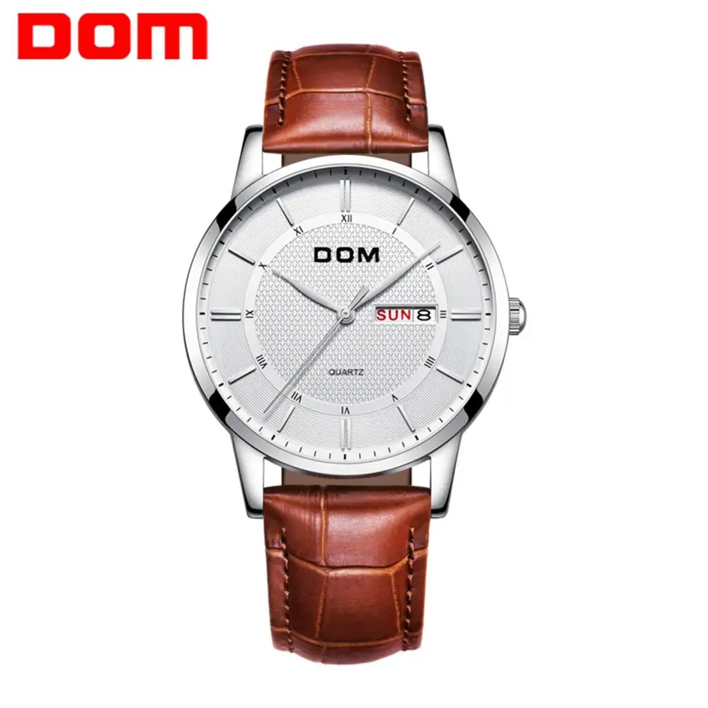 Часы DOM мужские наручные кварцевые модные брендовые роскошные стальные
