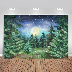 Background Photography Vinyl Deep Forest Green Trees Glitter Star Baby
Shower Photoshoot Backdrop Photo Studio Props