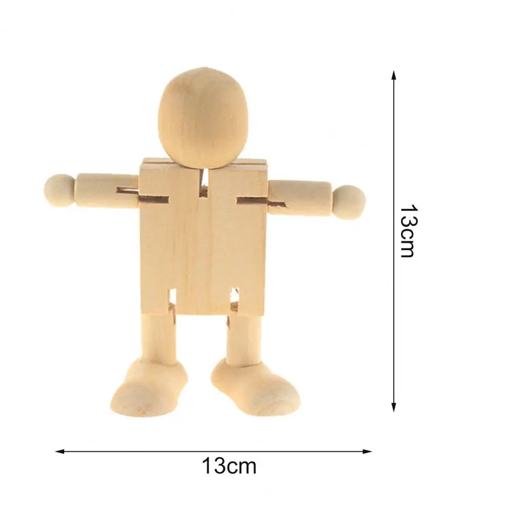 

Figure Multi-Angle Adorable Wooden Jointed Doll Model DIY Graffiti Log Color Puppet Deformation Joint Activity Robot Art Toy