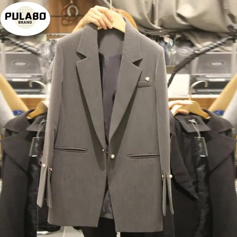 

Spring Autumn Women's Blazer Suit Jacket Coat Casual Solid Color Single Button Coat OL Blazer Suit