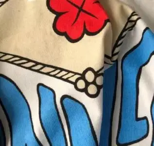 

2021 Spring and Autumn Fashion Letter Flower Print Loose Contrast Color Round Neck Long Sleeve T-shirt Women