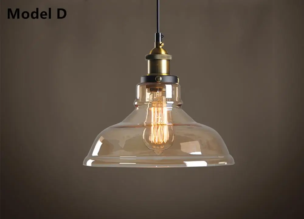 Industry style glass pendant light loft hanging lighting simple | Освещение