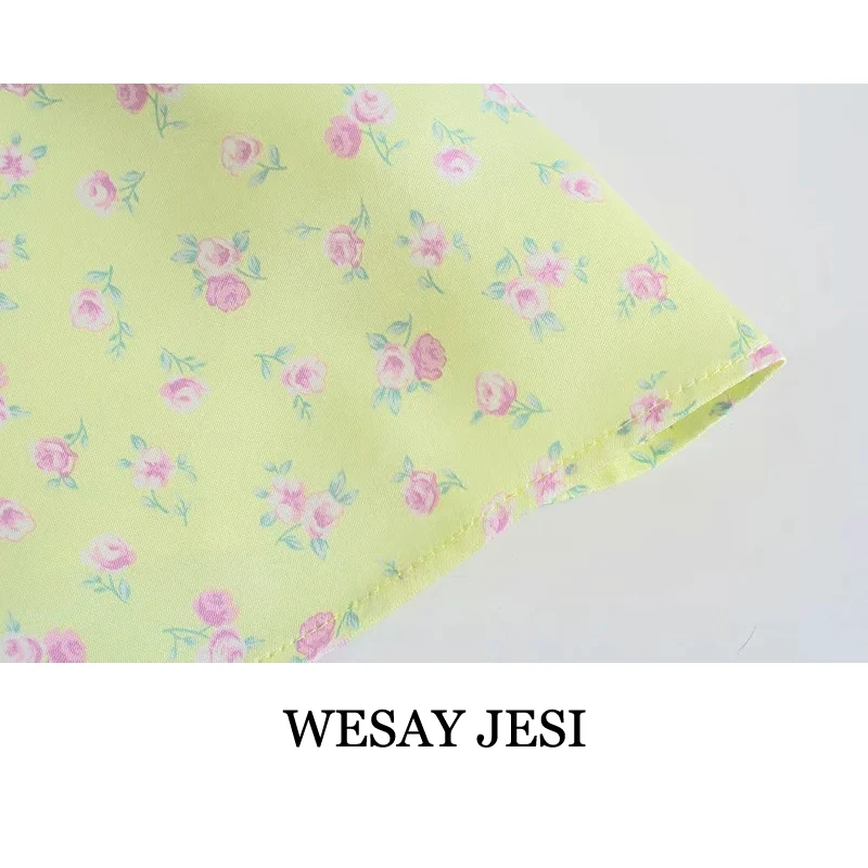 

WESAY JESI Women's Summer Sundresses 2021 Fashion Floral Dress Sleeveless Dresses Elastic Back Chic Women's Clothes Sweet Female