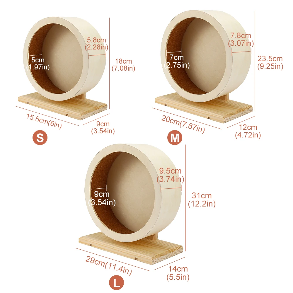 

Wooden Pets Exercise Wheel Hamster Mute Running Spinner Wheel Toy For Rat Gerbil Mice Chinchillas Mice Chinchillas Hamster Toy