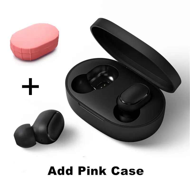 Оригинальные наушники Xiao mi AirDots Bluetooth 5,0 Youth Edition mi True беспроводные наушники-вкладыши Bluetooth 5,0 TWS Air Dots гарнитура - Цвет: Redmi Pink Case