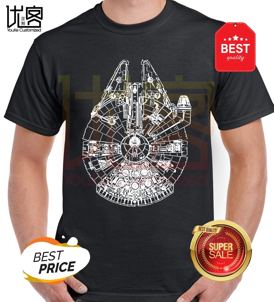 Сокол Миллениум Звездные войны космический корабль забавная Вечеринка Футболка