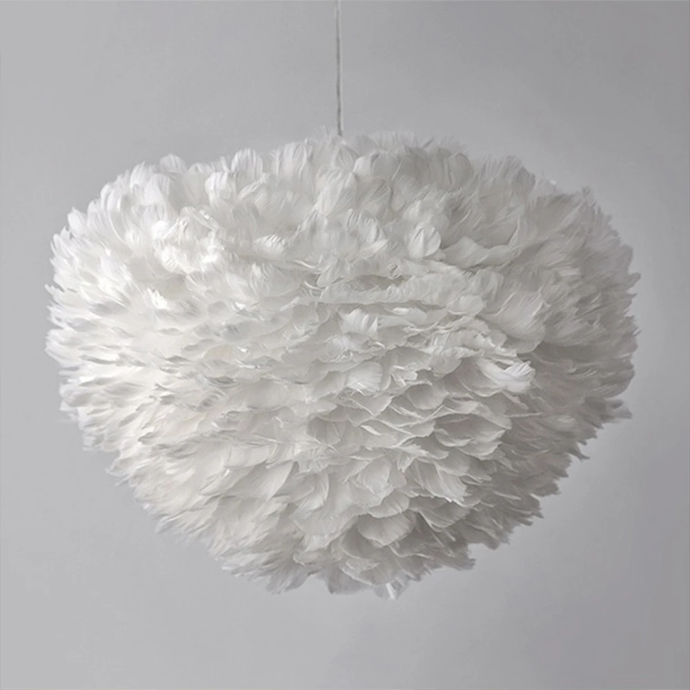Подвесные лампы с перьями Светильники для спальни скандинавские романтические