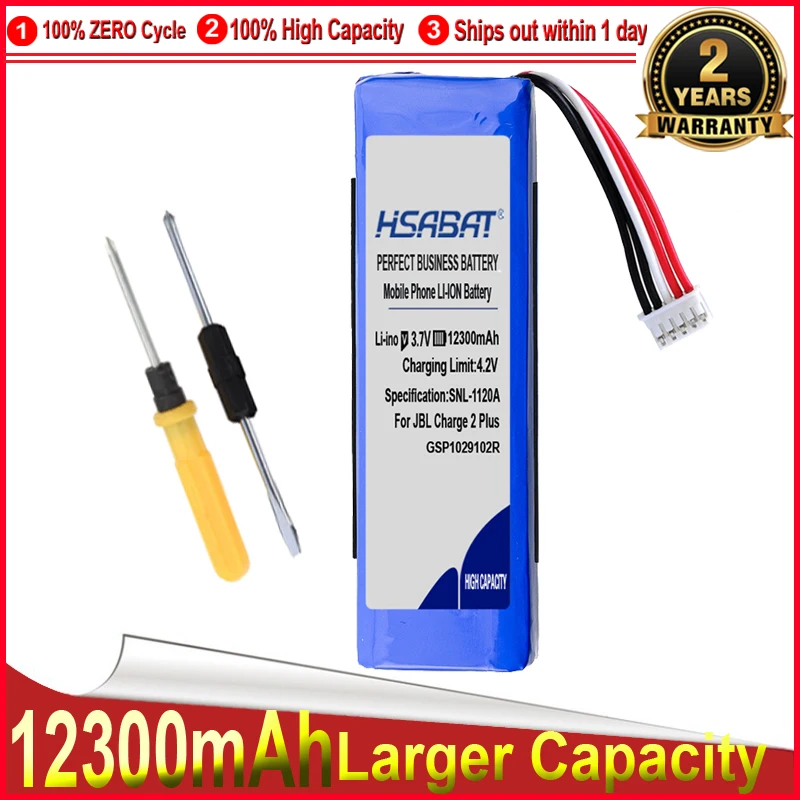 Аккумулятор HSABAT 0 цикл 12300 мАч GSP1029102R для JBL Charge 2 Plus + charge 3 2015 версия P763098|Батареи