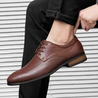 Туфли мужские классические из бычьей кожи, Элегантные Формальные, без застежки, Классические деловые туфли-оксфорды, для свадьбы, офиса