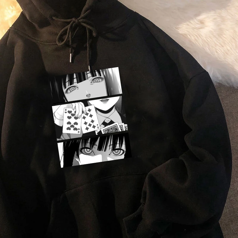 

Hot Anime Kakegurui Harajuku Grunge Aesthetic Hoodies Women Japanese Manga Graphic Streetwear Sweatshirt Funny Hoody Female