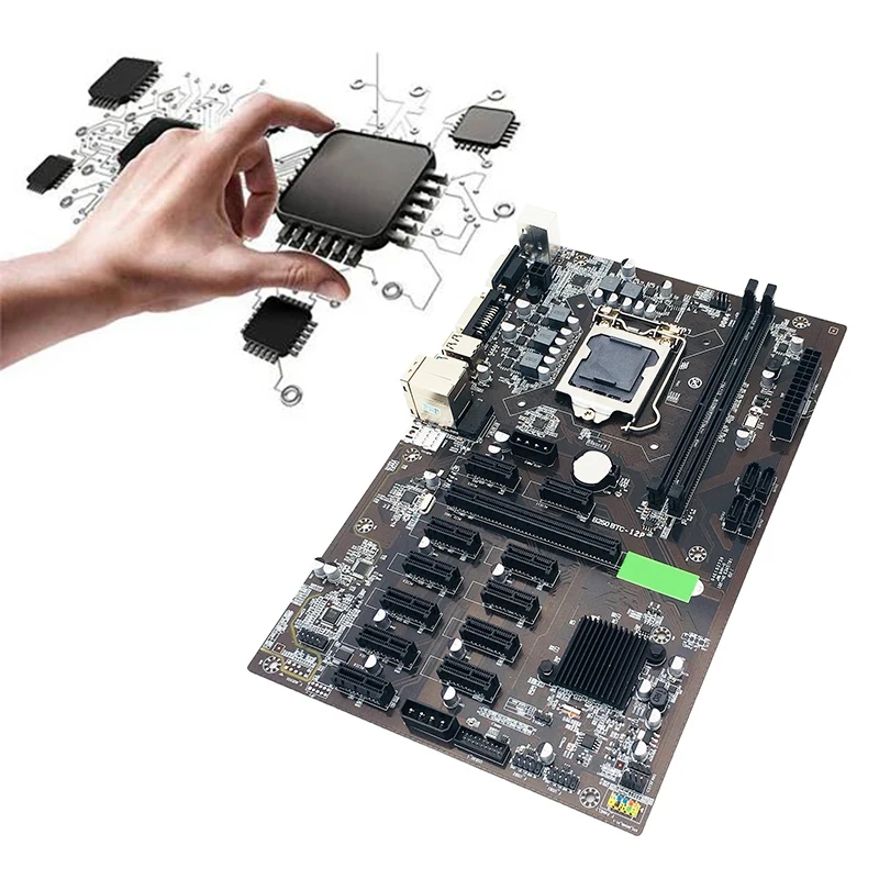 Материнская плата B250 BTC для майнинга 12 Pcie 16X слот видеокарты 1151 интерфейс ЦП DDR4