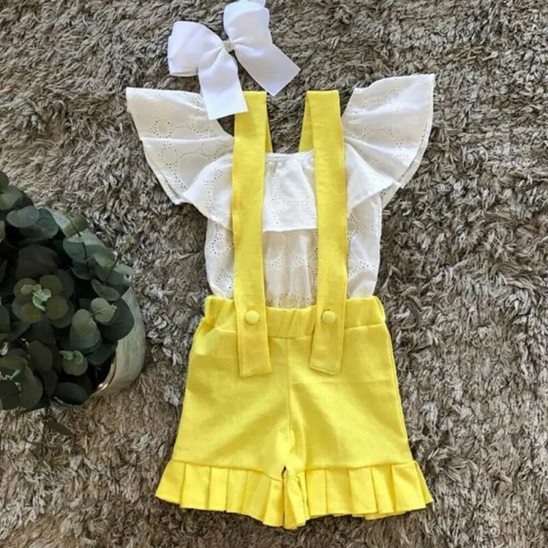 Комплект из 2 предметов одежда для маленьких девочек жилет с оборками без рукавов