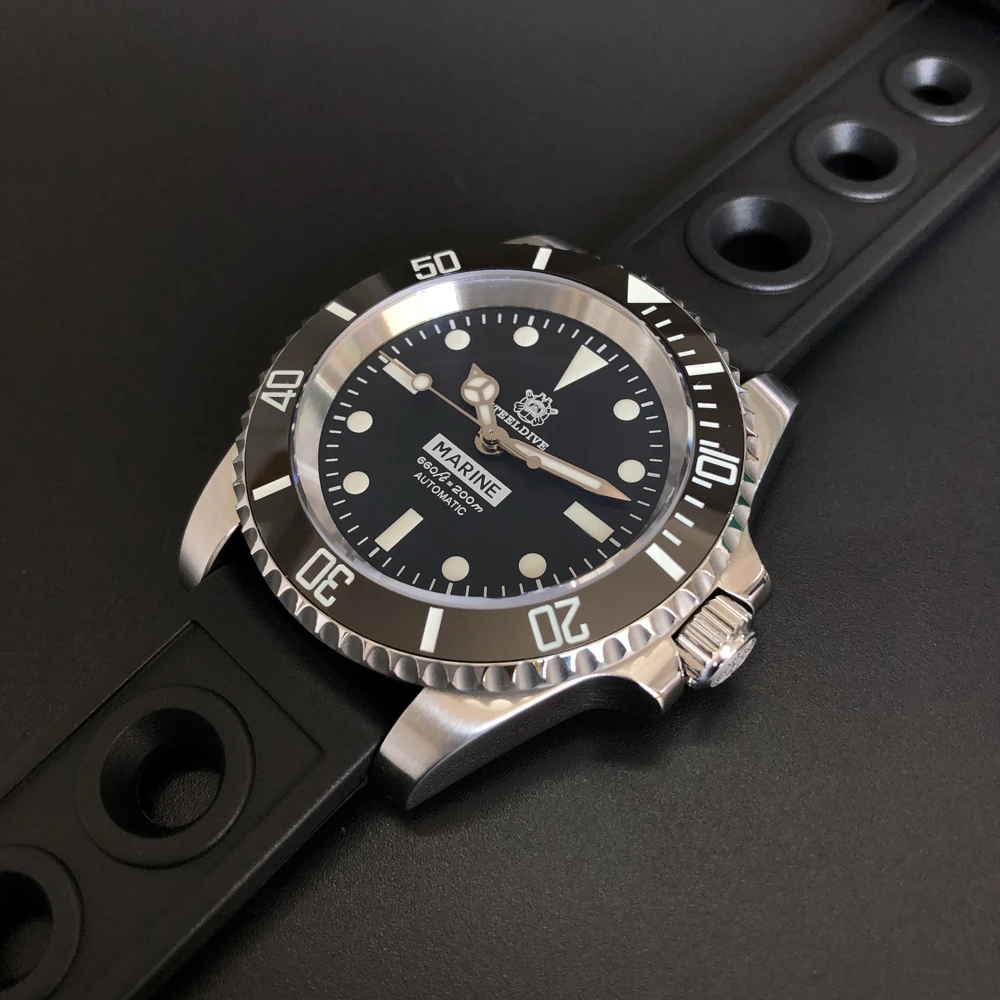 Мужские водонепроницаемые часы STEELDIVE с сапфировым зеркалом 41 мм|Мужские