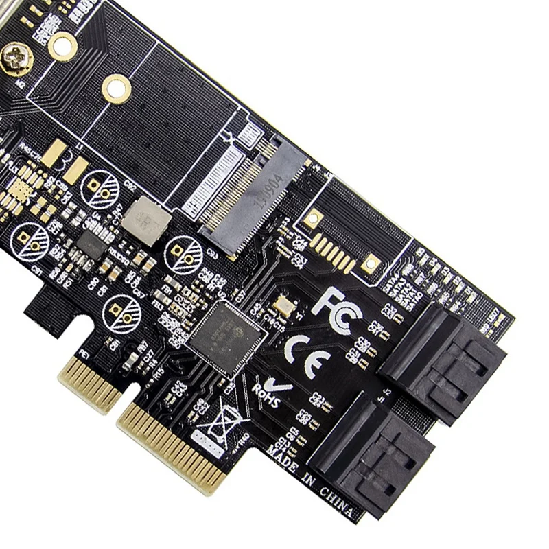 

PCI-E X4 Adapter Card JMB585 Chip M.2 Key B NVMe SSD Expansion Card NGFF Solid State Drive Adapter Card