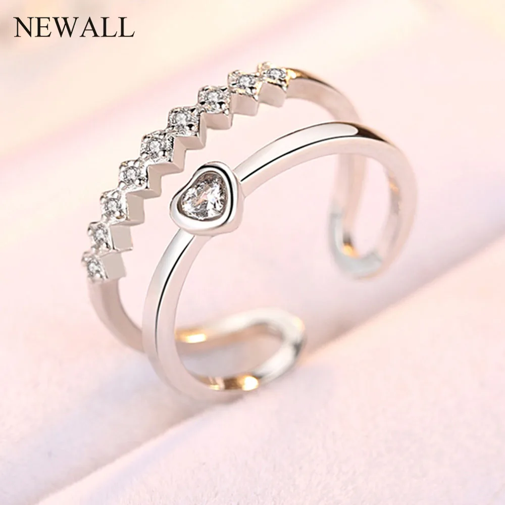 Изменяемое обручальное кольцо для женщин AAA + CZ хрустальные сердечки и Стрела