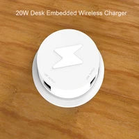 20W Fast Wireless Charger Built Desktop Embedded Wireless Phone Charger For iPhone Samsung Huawei Bedside table Furniture