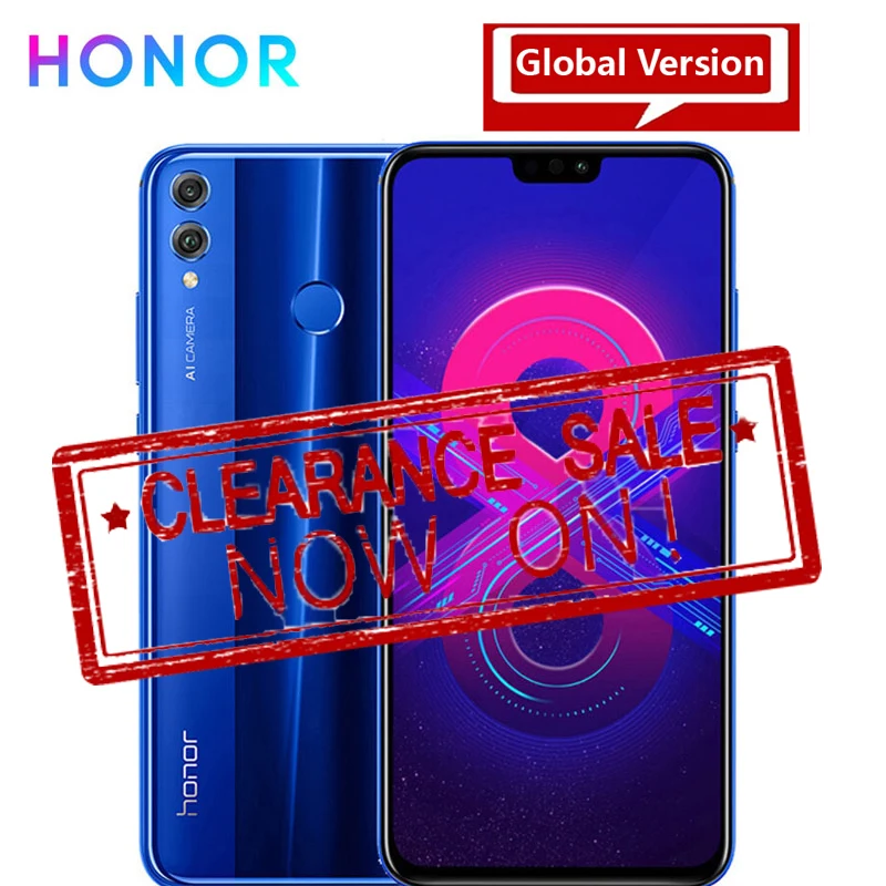 Глобальная версия Honor 8X6 5 ''полный экран OTA обновление Смартфон Android 8 1