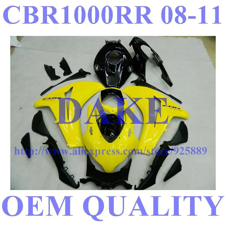 

Injection Fairing kits for HONDA CBR1000 08 09 10 11 CBR1000RR ABS CBR1000 RR 2008 2009 10 11 fairings yellow black #16ys889