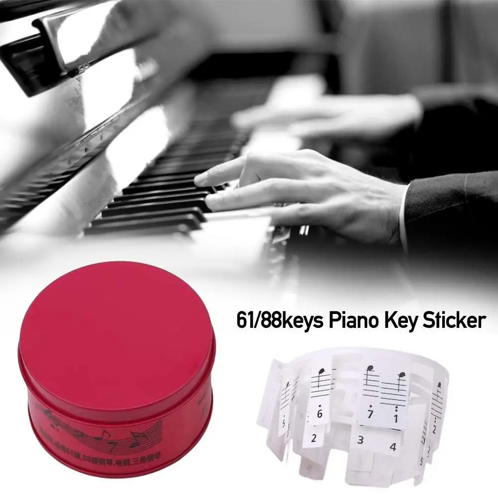 

61/88keys Transparent Piano Sticker Electronic Keyboard Stave For Piano Piano Five-line Note Sticker Bar Beginner Note C5P7