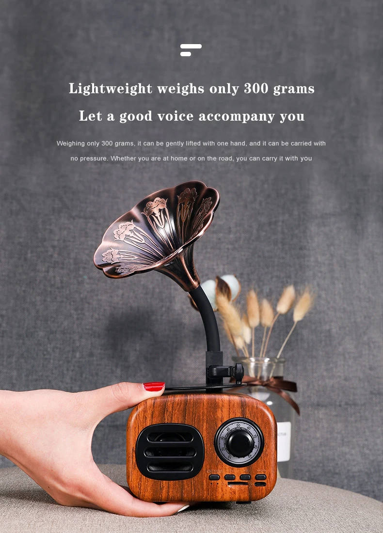 Беспроводной громкоговоритель в стиле ретро деревянный портативный мини Bluetooth