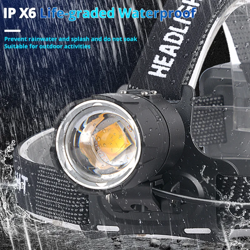 Светодиодный налобный фонарь XHP70.2 самый мощный желтый или белый светодиодный для