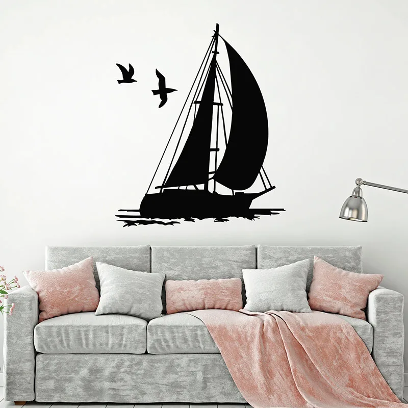 Виниловая наклейка на окна Сейлор Лодка стену в морском стиле для детской