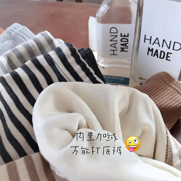 2019 леггинсы в полоску из мягкого флиса для маленьких девочек Детские