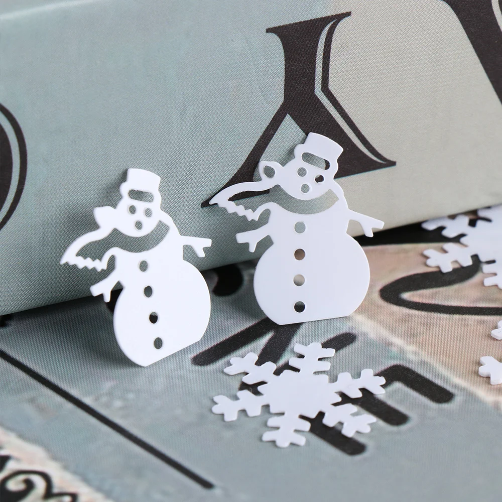 14 г Рождественский Снеговик Конфетти в форме снежинок ПВХ ледяной блеск стол