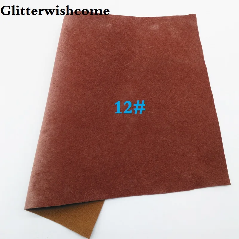 12 Glitterwishcome 21X29 см A4 размер винил для бантов искусственная кожа Бархат Кожа Fabirc искусственная кожа листы для бантов, GM118A - Цвет: 12