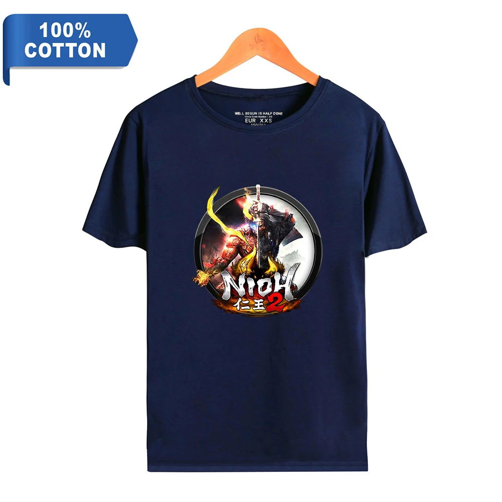 

Футболка Nioh с круглым вырезом для мужчин и женщин, 100% хлопок, уличная одежда в стиле Харадзюку, модная одежда, полная версия