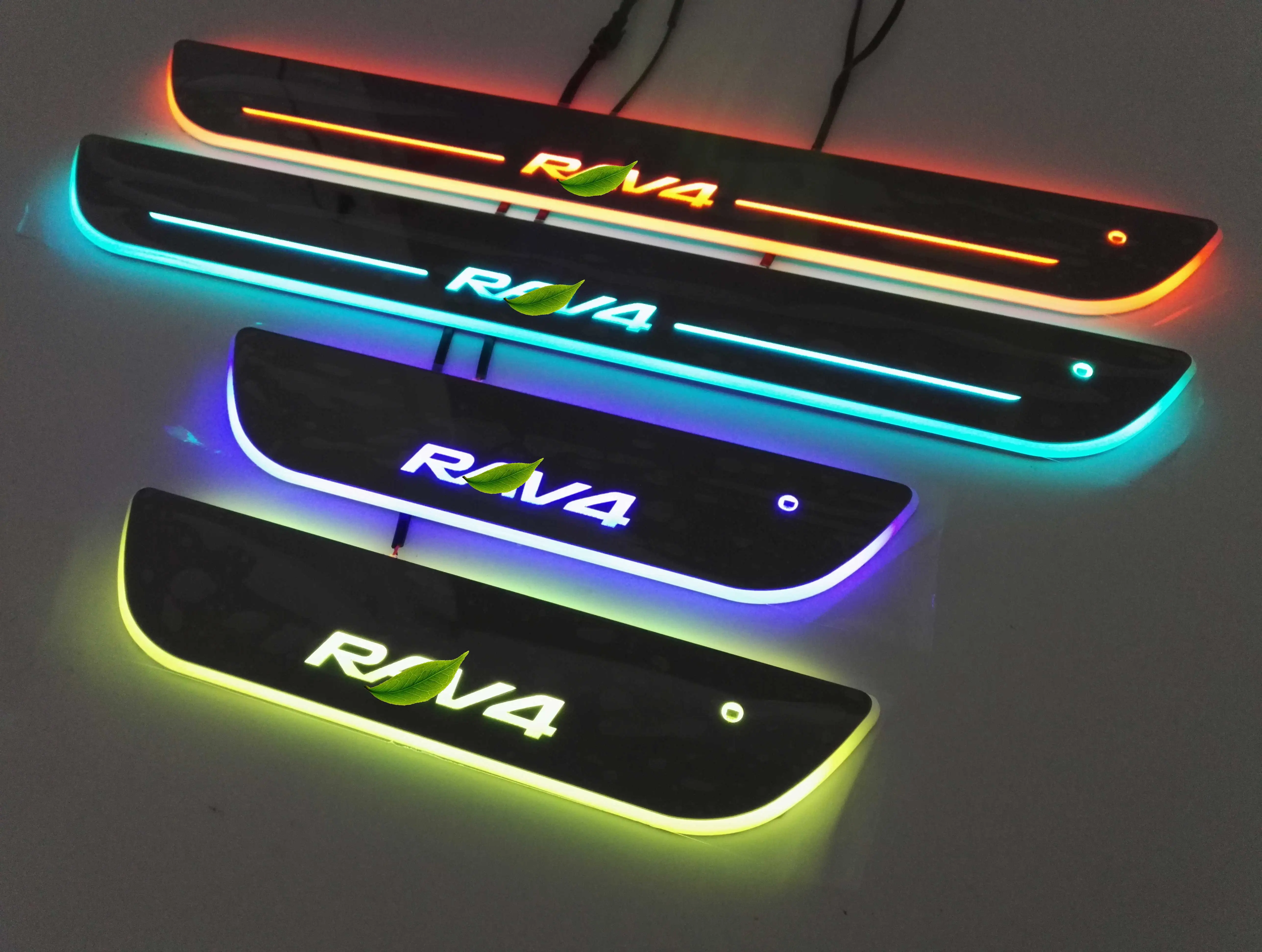 Бесплатная доставка 7 цветов светодиодный порога пластина для TOYOTA RAV4 2009 2015