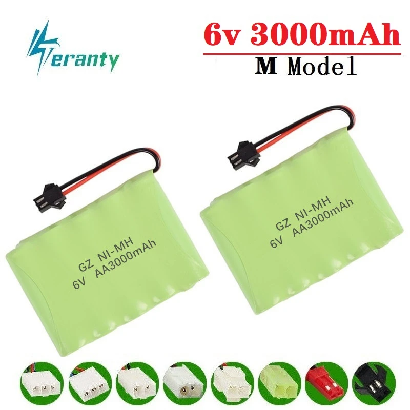 

3000mah 6v Rechargeable Battery For Rc toys Cars Tanks Robots Gun NiMH Battery AA 6v 3000mah Batteries Pack For Rc Boat 2pcs/set