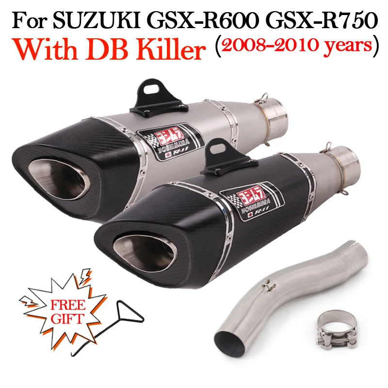 

Slip On For SUZUKI GSX-R600 GSX-R750 GSXR 600 750 2008 - 2010 Motorcycle Exhaust Modified Muffler Carbon Escape Middle Link Pipe