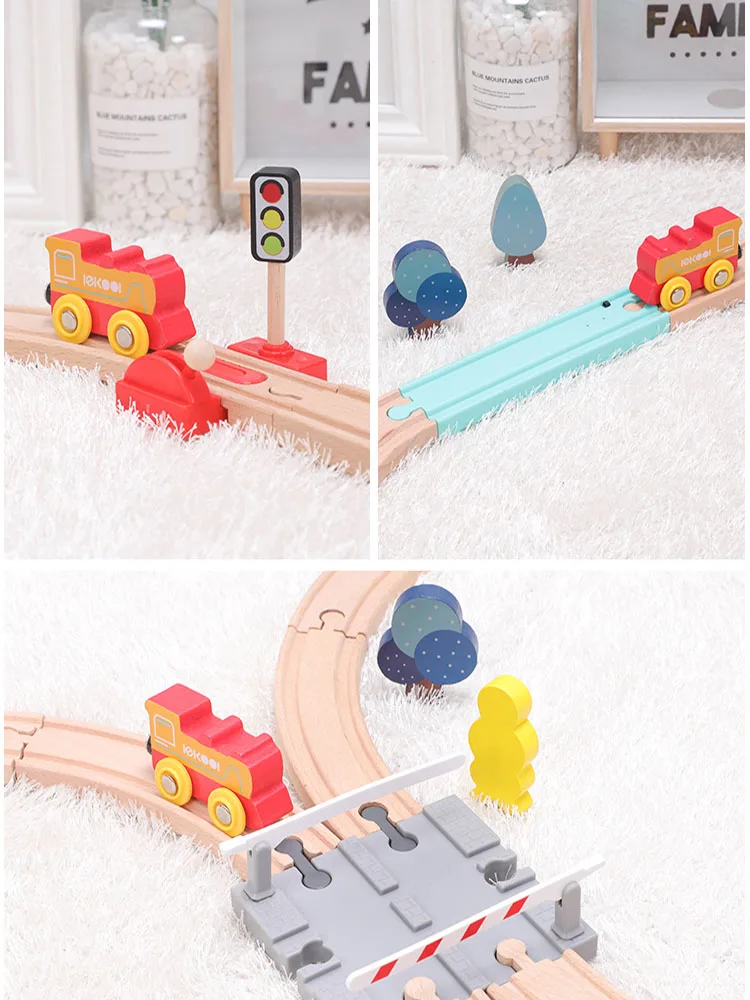 Wooden Train Track Bridge Stop Airport Fishing Scene Set Compatible With Accessories Magnetic Children's Toy | Игрушки и хобби