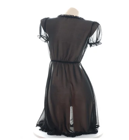 Женское Полупрозрачное платье однотонное ночное белье домашняя одежда черного и