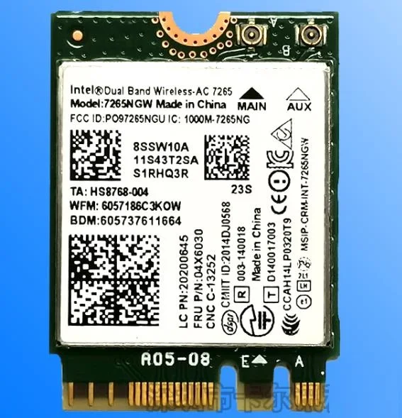 Intel Wireless-AC 7265 7265NGW 802.11ac WiFi  Bluetooth 4, 0 NGFF   Lenovo X250 T450 T550 W450 L450 E450 04X6030