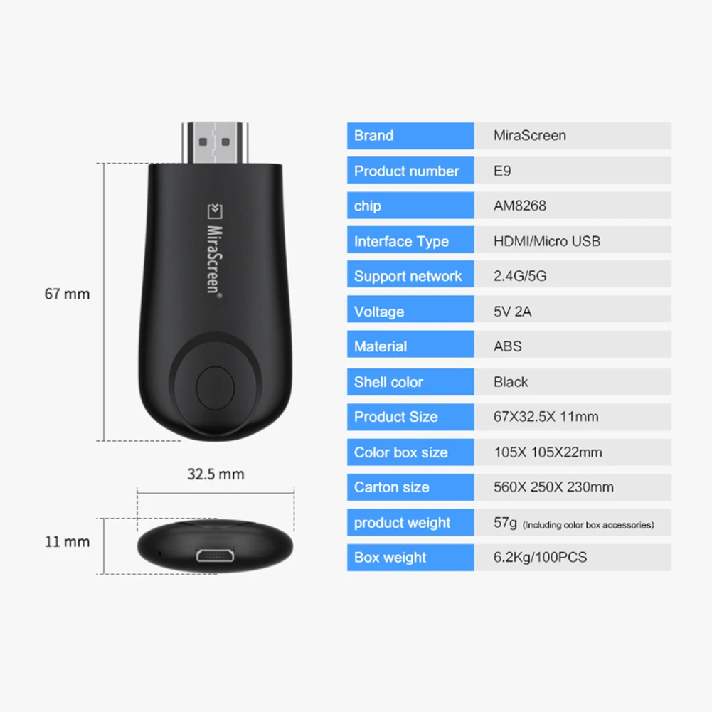 

1080P TV Stick Wifi Display Receiver DLNA Miracast Airplay Mirror Screen HDMI-compatible Android IOS Mirascreen Dongle